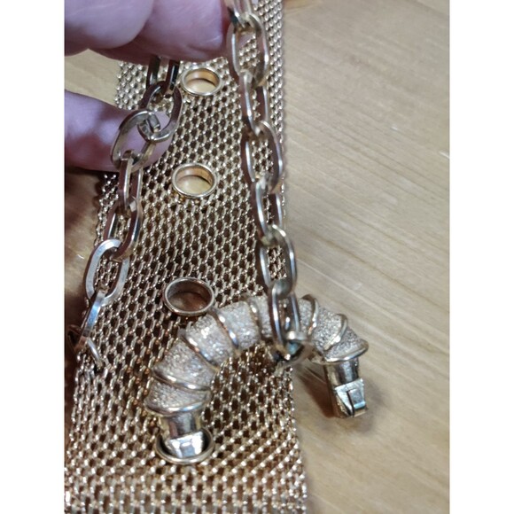 Sarah Coventry Belt Gold Tone Mesh Chain Vtg Signed 1960s MOD ~32\